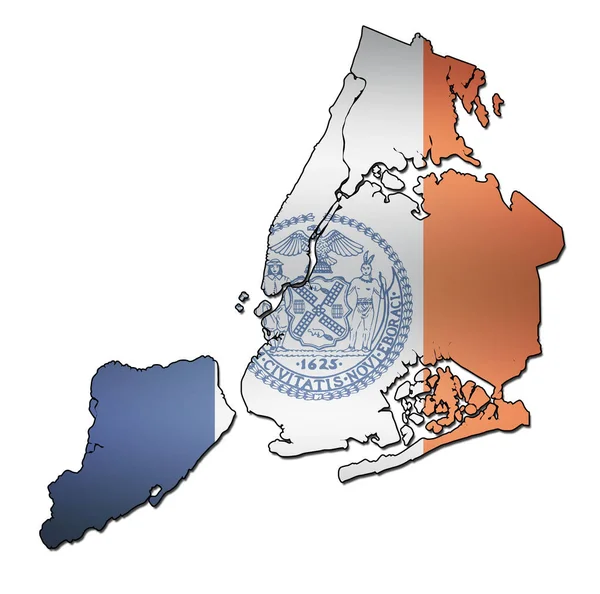 Nova Iorque território da cidade com bandeira — Fotografia de Stock