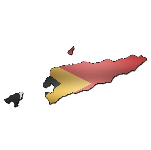 East timor territory with flag — Stock Photo, Image