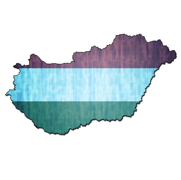 Territoire hongrois avec drapeau — Photo