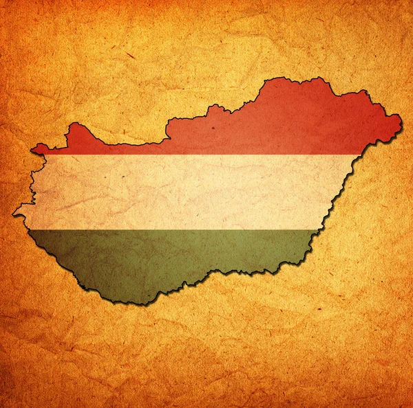Território húngaro com bandeira — Fotografia de Stock