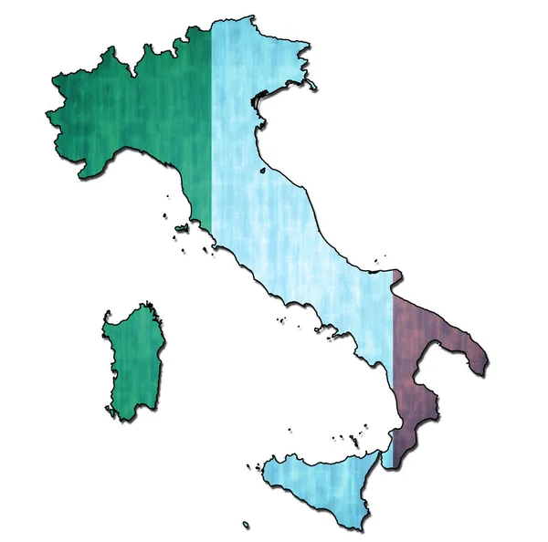 Italy territory with flag — Stock Photo, Image