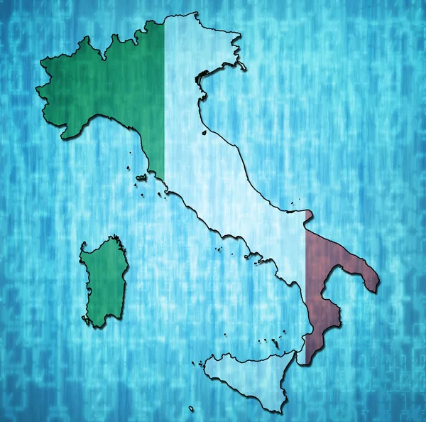 Terytorium Włoch z flagą — Zdjęcie stockowe