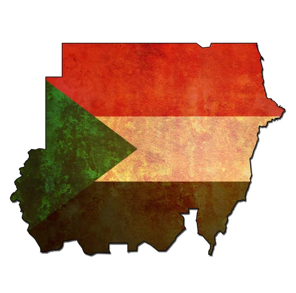 Súdán území s vlajkou — Stock fotografie