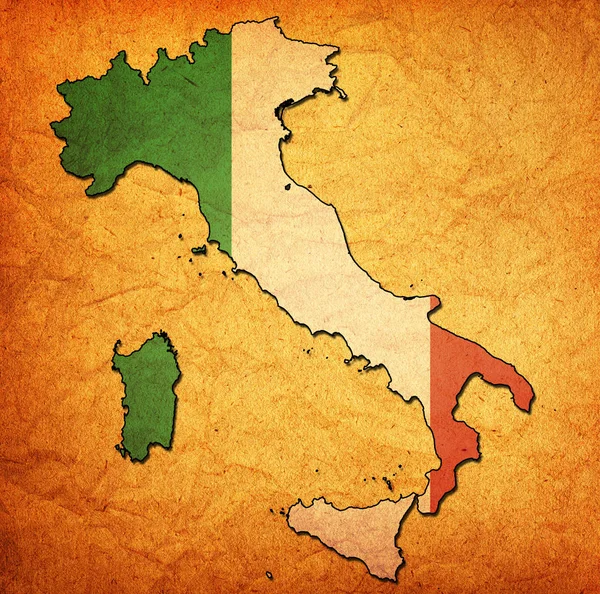 Italia territorio con bandera —  Fotos de Stock