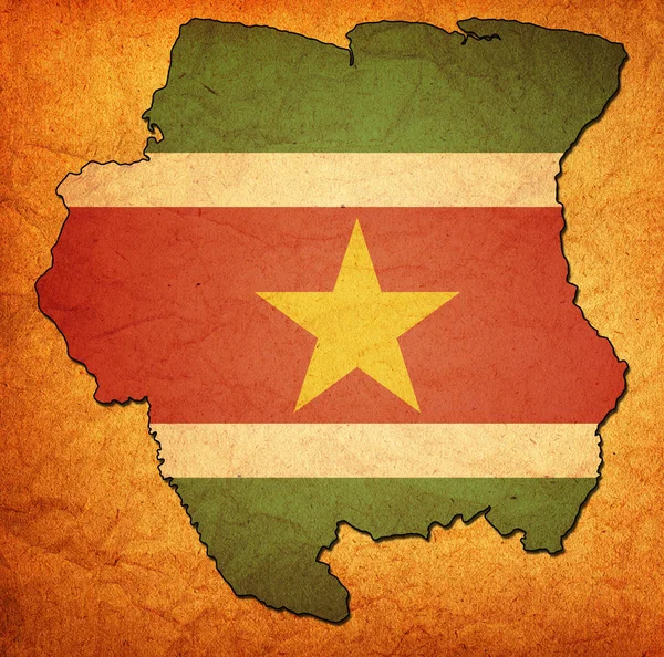 Suriname territory with flag — Stock Photo, Image