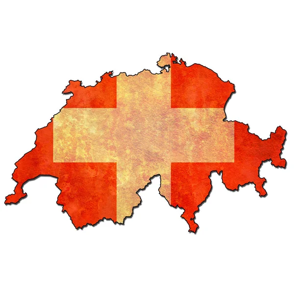 Zwitserland grondgebied met vlag — Stockfoto