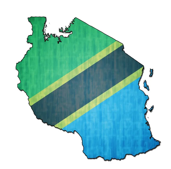 Tanzania territorio con bandera — Foto de Stock