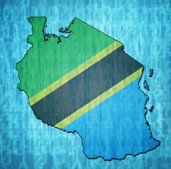 Territoire tanzanien avec drapeau — Photo