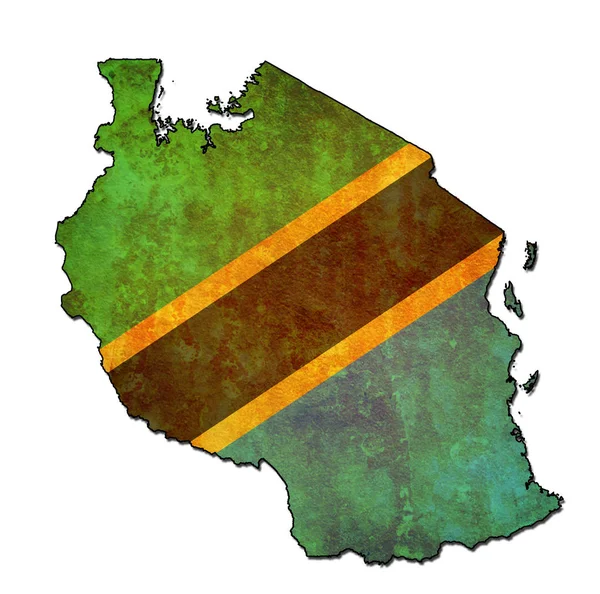 Tanzania territorio con bandera — Foto de Stock