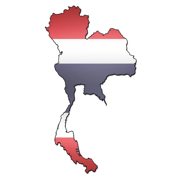 Таїланд території з прапором — стокове фото