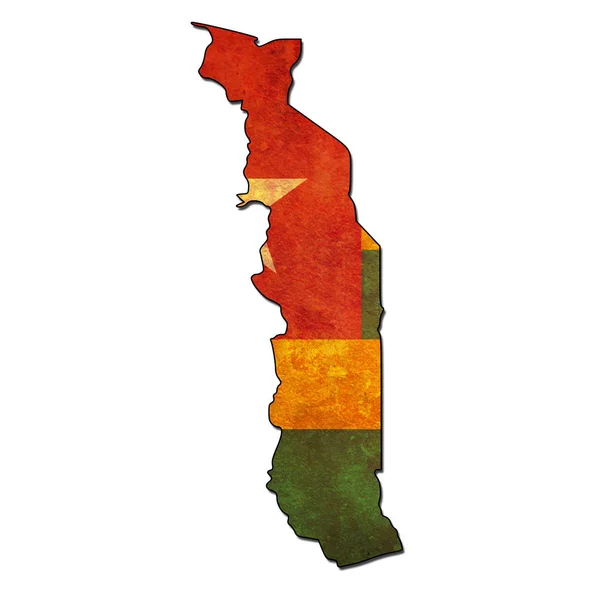 Togo territory with flag — Stock Photo, Image