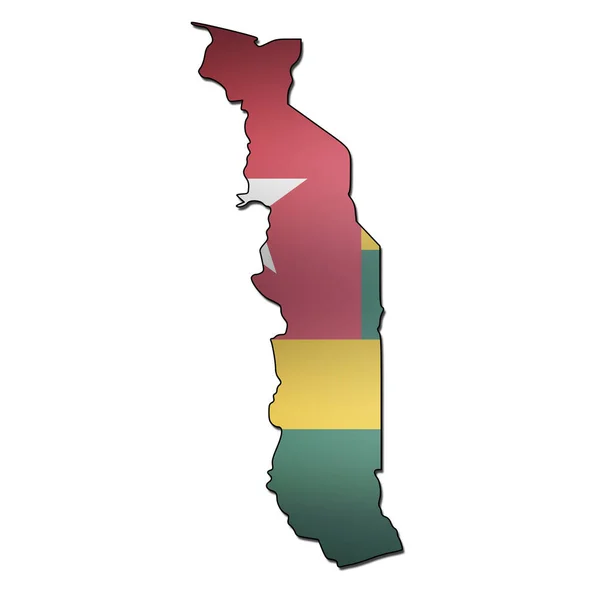 Togo territorio con bandera —  Fotos de Stock