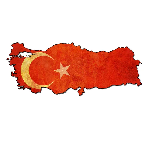 Terytorium Turcji z flagą — Zdjęcie stockowe