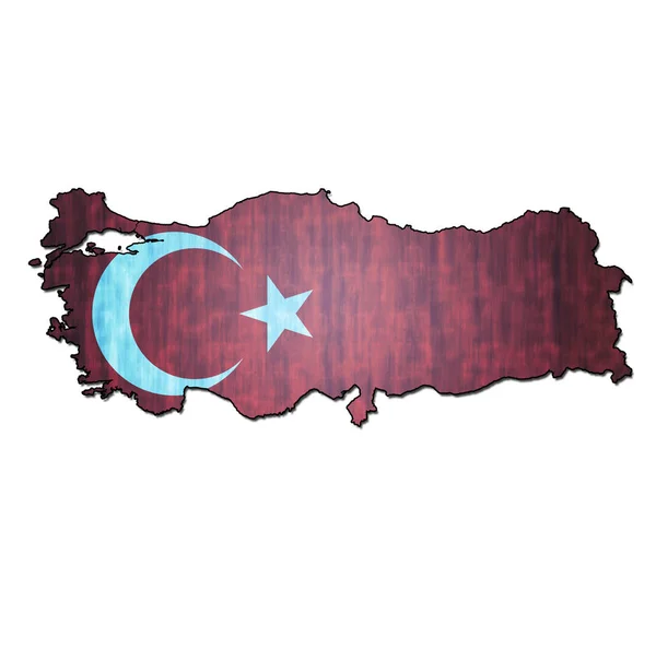 Turkey territory with flag — Stock Photo, Image