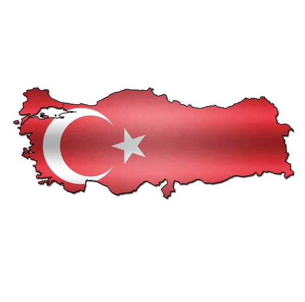 Turkey territory with flag — Stock Photo, Image