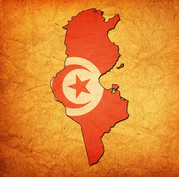 Tunisia territory with flag — Stock Photo, Image