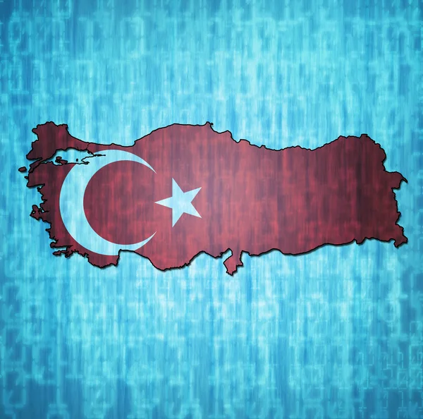 Turkey territory with flag — Stock Photo, Image