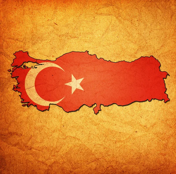 Turkey territory with flag — Stock Photo, Image