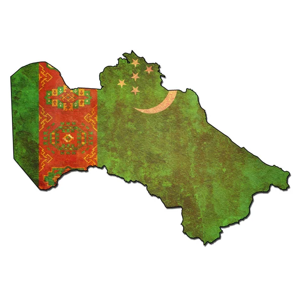Turkmenistan territorium med flagga — Stockfoto