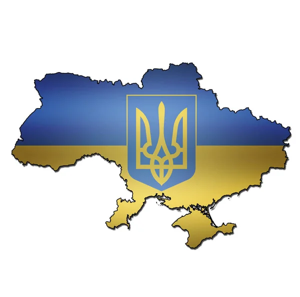 Ukrainisches Territorium mit Flagge — Stockfoto