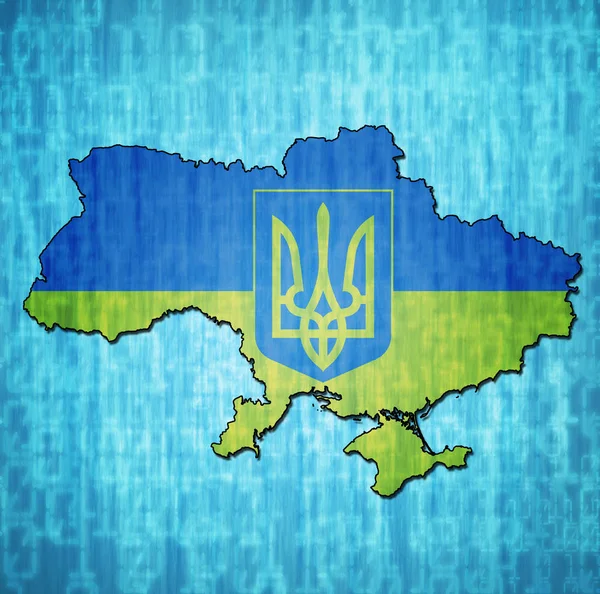 Ukraine territory with flag — Stock Photo, Image