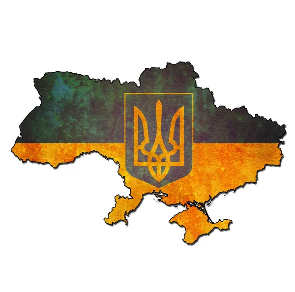 Ukrainisches Territorium mit Flagge — Stockfoto