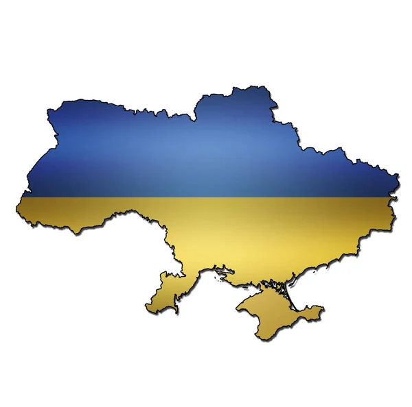 Ukraine territory with flag — Stock Photo, Image