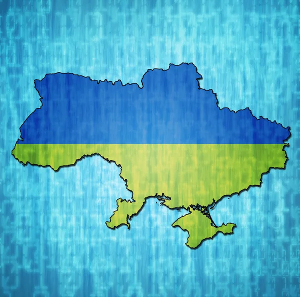 Ukraine territory with flag — Stock Photo, Image