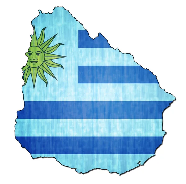 Uruguay territory with flag — Stock Photo, Image