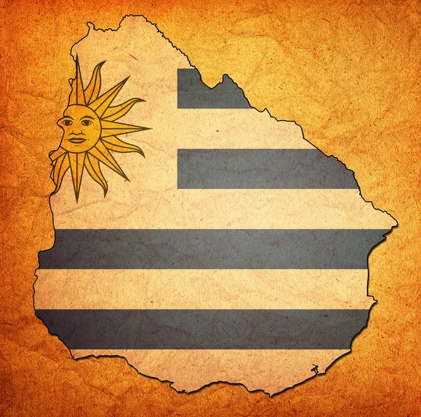 Uruguay territory with flag — Stock Photo, Image