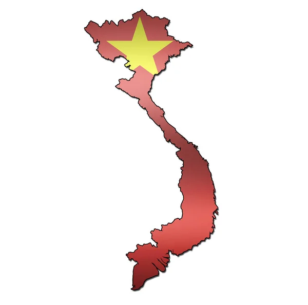 Vietnam Territorium mit Flagge — Stockfoto