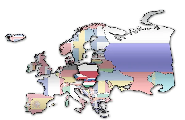 Mapa de grupo visegrad — Fotografia de Stock