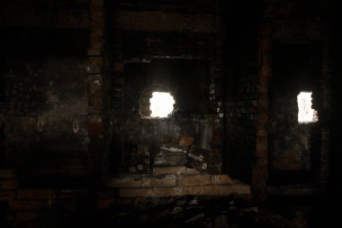 eski bir tamamen tahrip brickyard iç