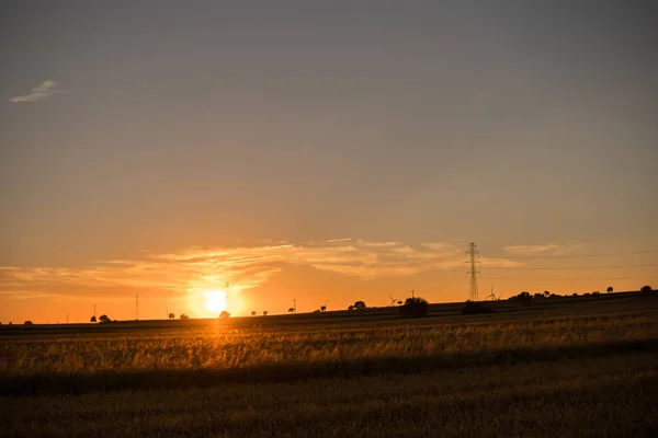 Paysage panoramique pendant le coucher du soleil — Photo