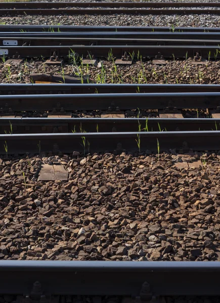 Stål järnvägsspåren — Stockfoto