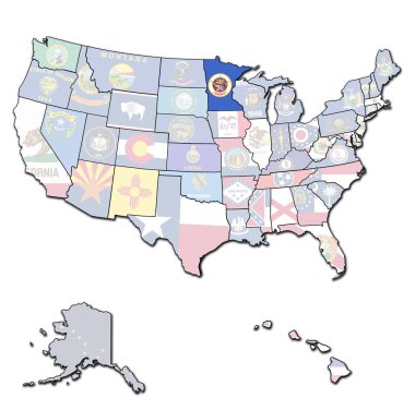Minnesota ABD haritası üzerinde