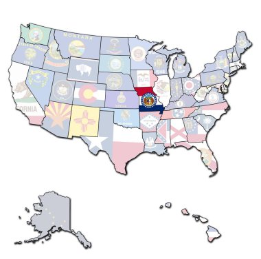 Missouri usa haritası üzerinde