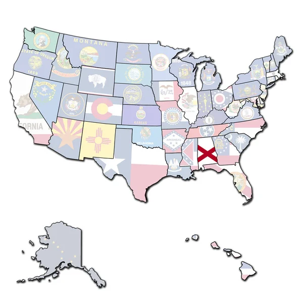 Alabama en el mapa de usa —  Fotos de Stock