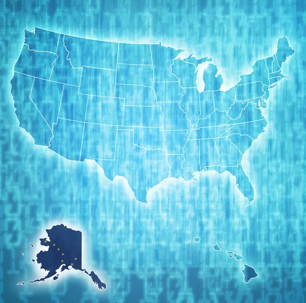 Alaska on map of usa — Stock Photo, Image