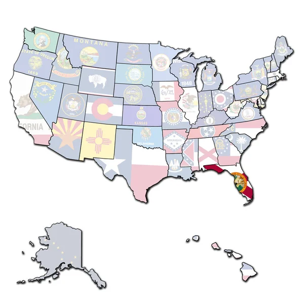 Флорида на карте США — стоковое фото