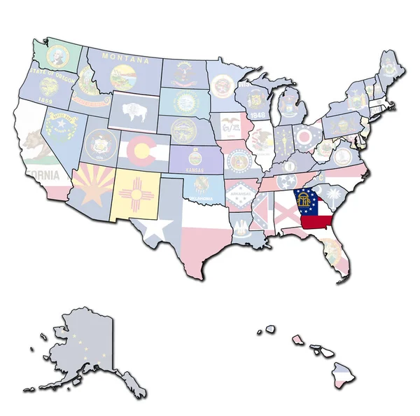 Грузия на карте США — стоковое фото