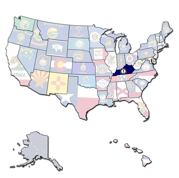 Kentucky no mapa de eua — Fotografia de Stock