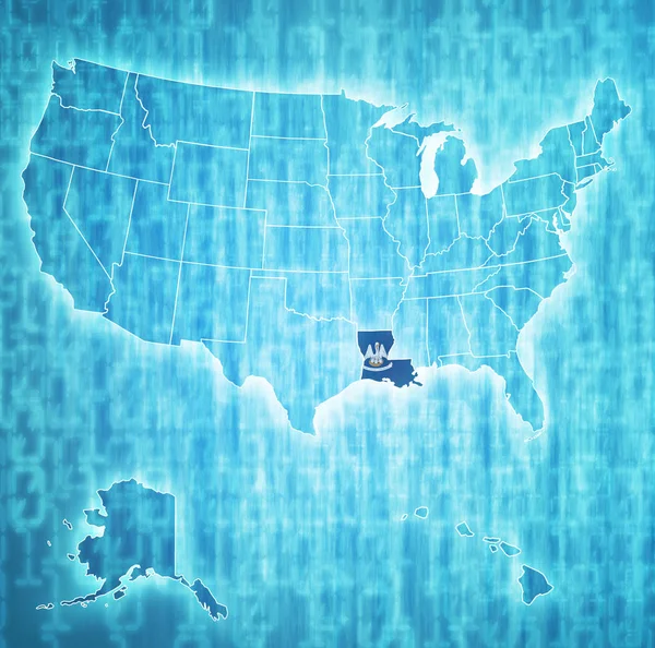 Louisiana on map of usa — Stock Photo, Image