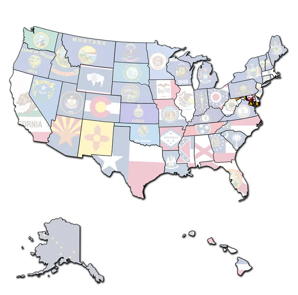 Maryland на карте США — стоковое фото