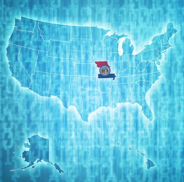 Μισούρι στο χάρτη των ΗΠΑ — Φωτογραφία Αρχείου