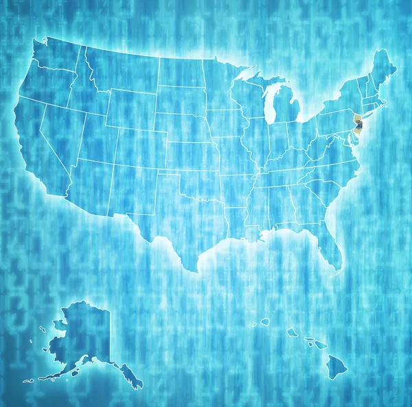 New jersey on map of usa — Stock Photo, Image
