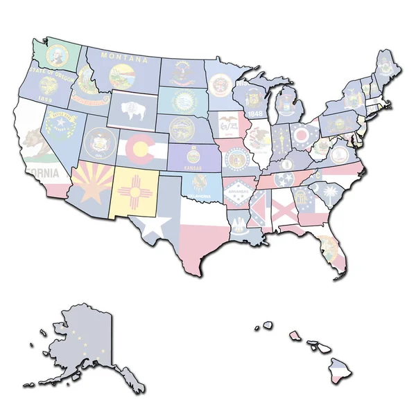 Род-Айленд на карте США — стоковое фото