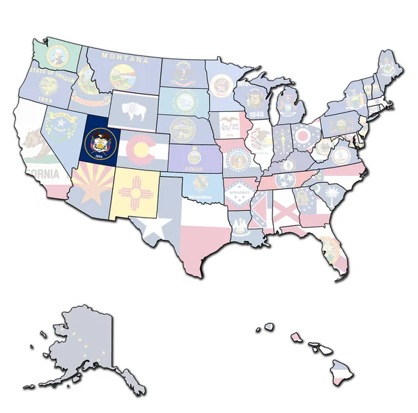 Utah op kaart van de v.s. — Stockfoto