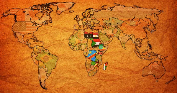 Ortak Pazar için Doğu ve Güney Afrika toprakları dünya üzerinde — Stok fotoğraf