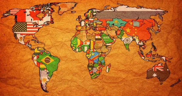 Il territorio dell'Organizzazione mondiale del commercio sulla mappa del mondo — Foto Stock